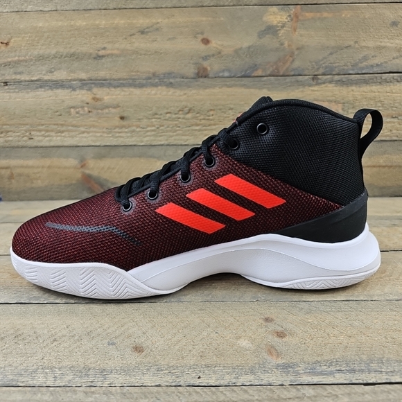 adidas Own The Game Men's Basketball Shoes Black Vivid Red White - Picture 8 of 12